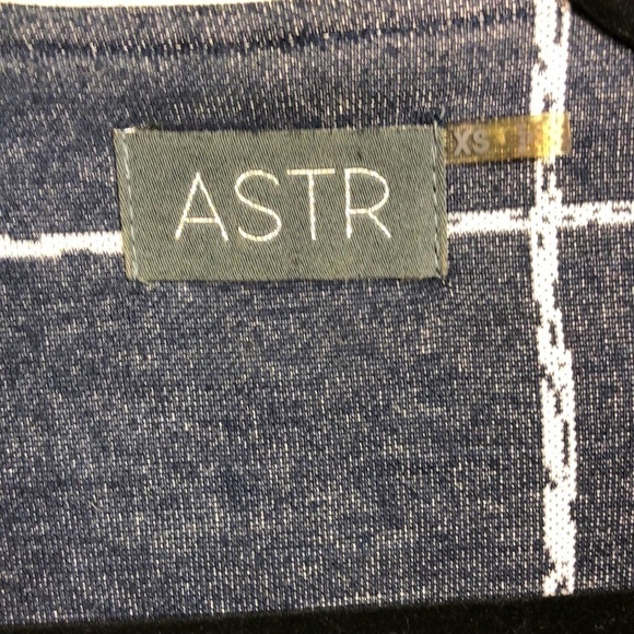 ASTR Jacket Open Front Plaid Blue Check Windowpane Navy XS‎ - Picture 3 of 6